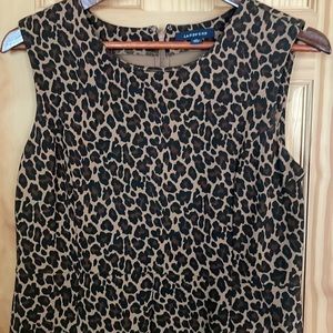 Land's End Women's Size 10 Leopard Sleeveless Sheath Dress